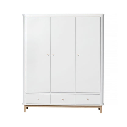 Oliver Furniture Wood Wardrobe 3 Door - White/Oak