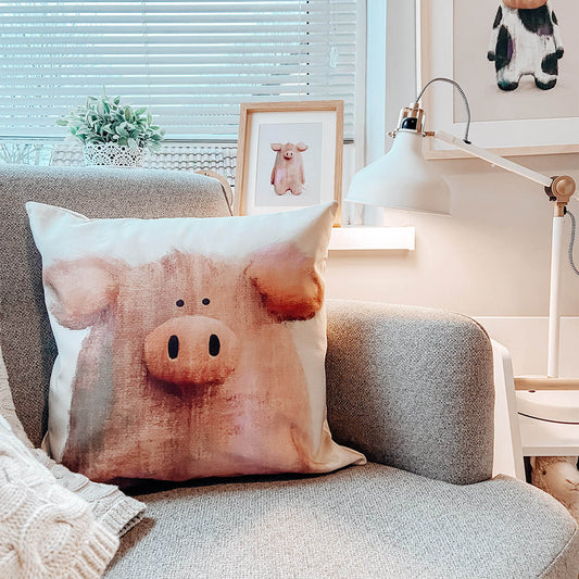 Tigercub Prints Parker the Pig Nursery Cushion Cover