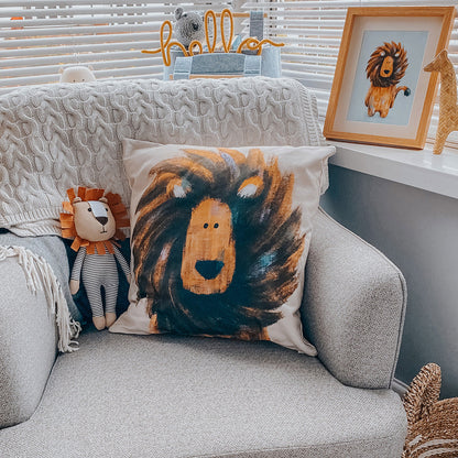 Tigercub Prints Lion Cushion Cover - Safari Theme Nursery Cushion Cover