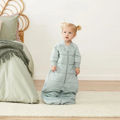 ergoPouch Organic Winter Long Sleeved 2 in 1 Sleeping Suit Bag - Sage 2.5 TOG