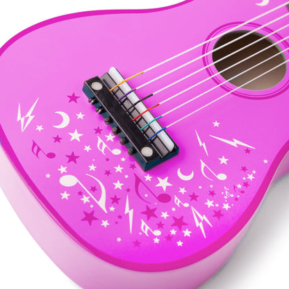 Tidlo Wooden Pink Guitar - Flowers