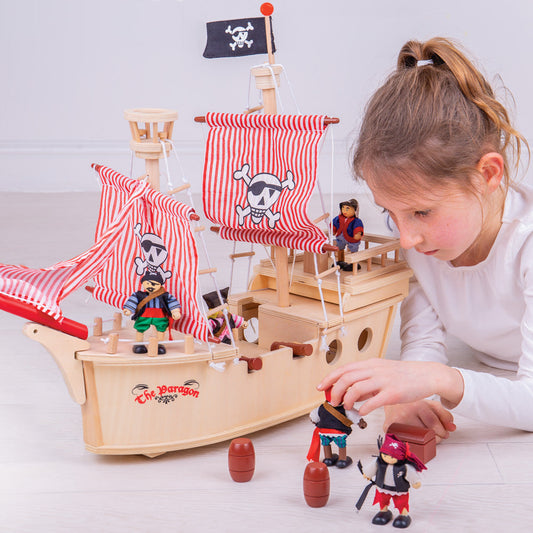 Tidlo The Paragon Pirate Ship Wooden Playset