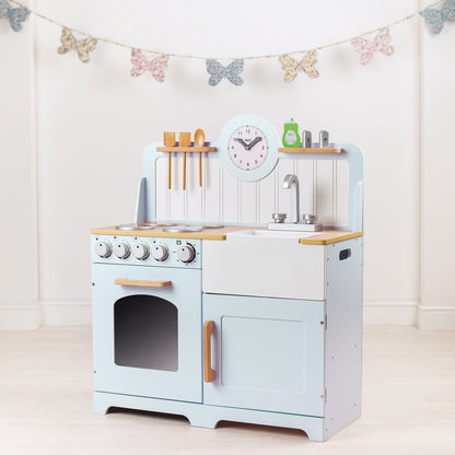 Tidlo Country Wooden Play Kitchen - Blue