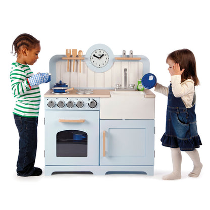 Tidlo Country Wooden Play Kitchen - Blue