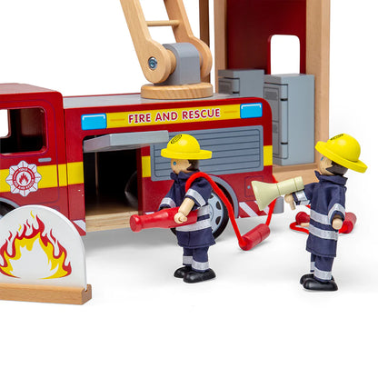 Tidlo Wooden Fire Station Playset