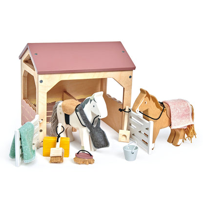 Tender Leaf Toys The Stables Wooden Set