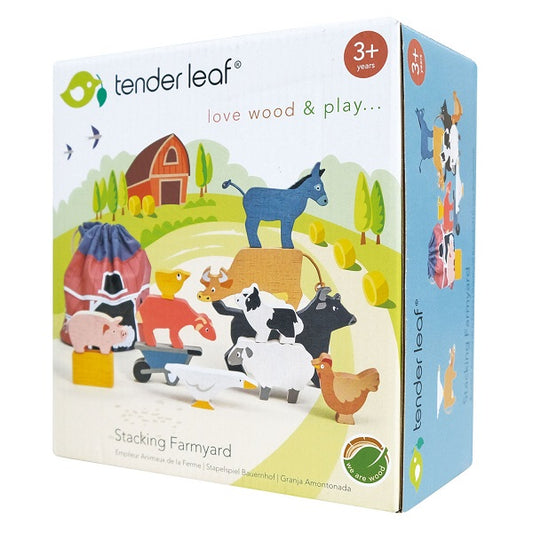 Tender Leaf Toys Farmyard Stacker & Farmyard Book Bundle