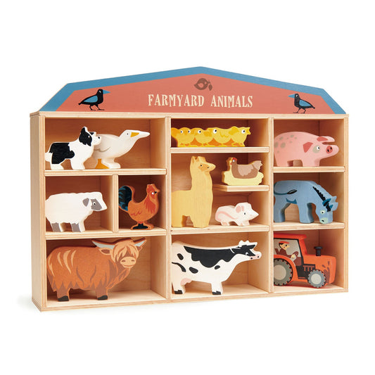 Tender Leaf Toys 13 Farmyard Animals Set / Shelf
