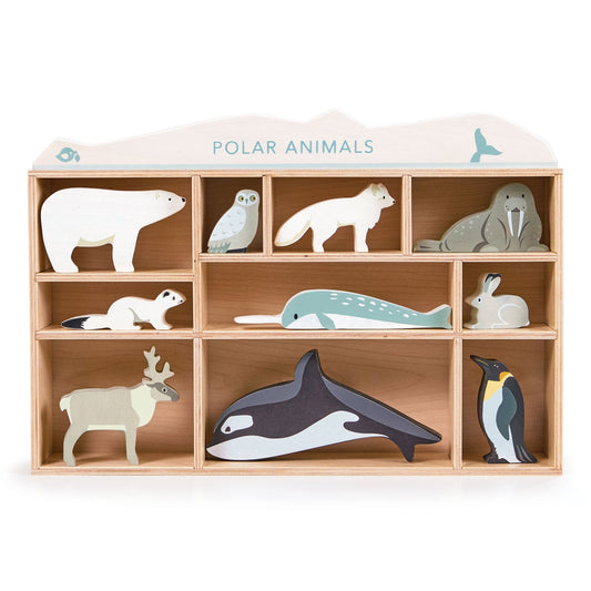Tenderleaf Toys Wooden Polar Animals Set / Shelf