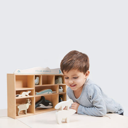 Tenderleaf Toys Wooden Polar Animals Set / Shelf
