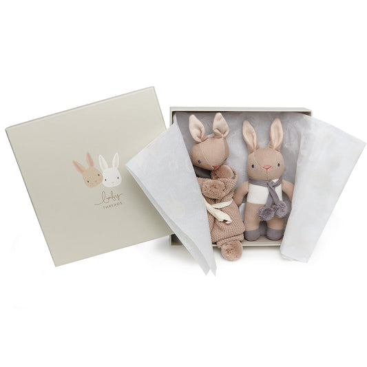 ThreadBear Design Baby Threads Taupe Bunny Gift Set