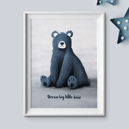 Tigercub Prints Dream Big Bear Scandi Nursery Print