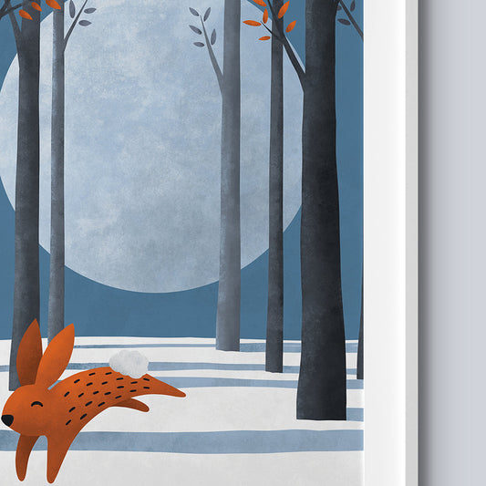 Tigercub Prints Moon Bunny Scandi Nursery Print