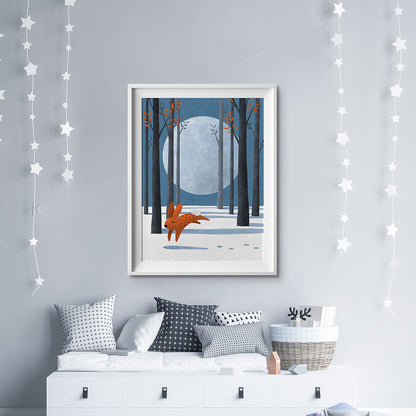 Tigercub Prints Moon Bunny Scandi Nursery Print