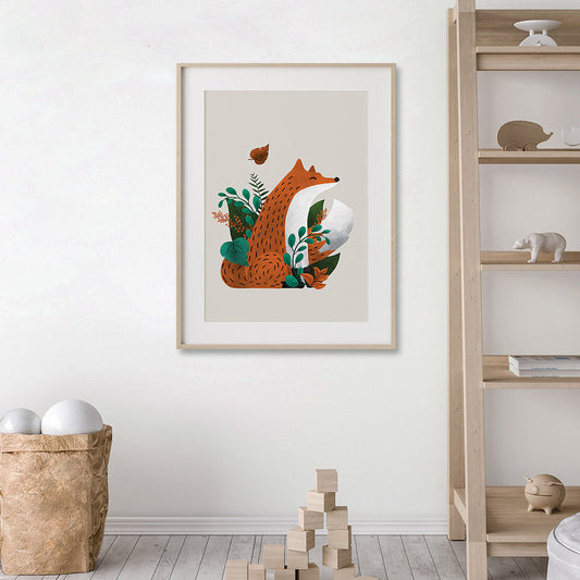 Tigercub Prints Scandi Fox Nursery Neutral Print