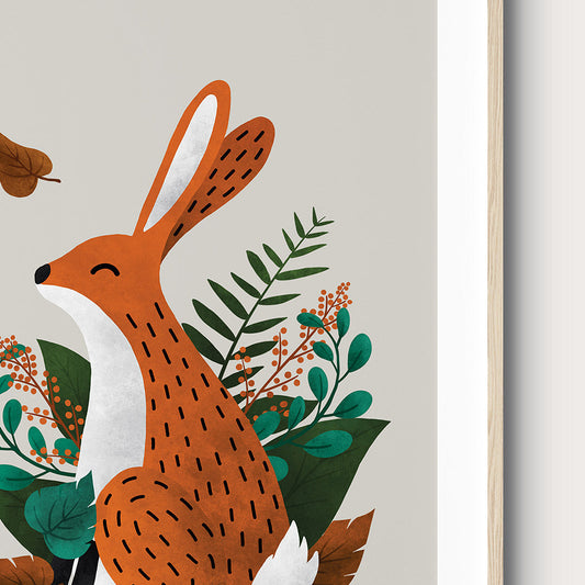 Tigercub Prints Scandi Hare Neutral Nursery Print