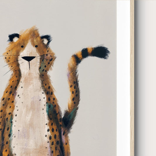 Tigercub Prints Neutral Safari Cheetah Childrens Nursery Print