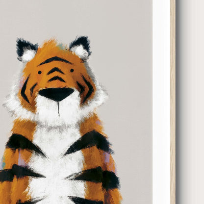 Tigercub Prints Neutral Jungle Safari Animal Nursery Prints (Set of 3)