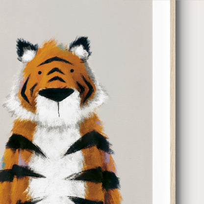 Tigercub Prints Neutral Jungle Safari Animal Nursery Prints (Set of 4)