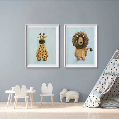 Tigercub Prints Safari Friends Set of 2 Nursery Prints