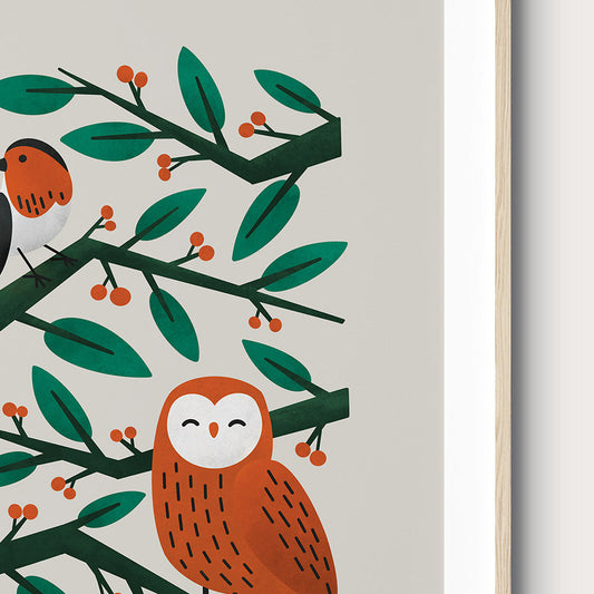 Tigercub Prints Scandi Owl Neutral Nursery Print