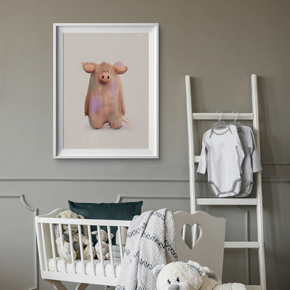 Tigercub Prints Parker the Pig Farmyard Nursery Print