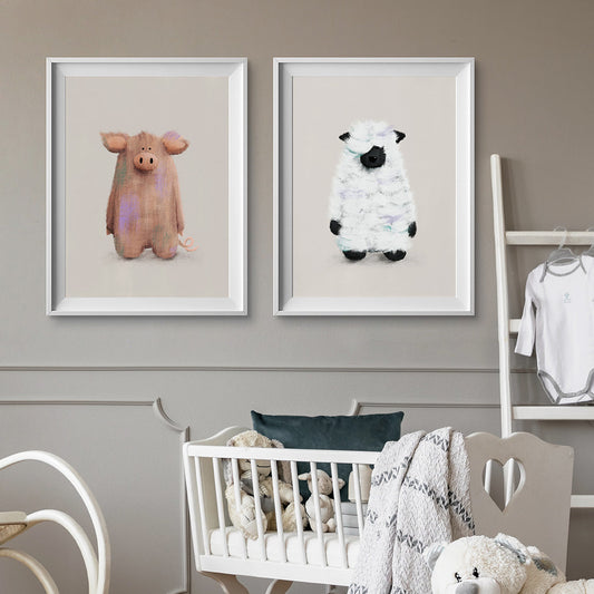 Tigercub Prints Parker & Philippe Farmyard Friends Set of Two Nursery Prints