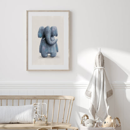 Tigercub Prints Evie the Elephant Safari Nursery Print (Neutral)