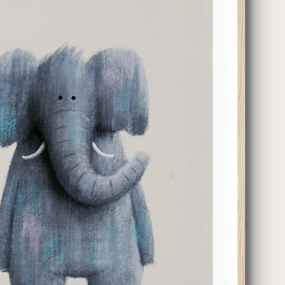 Tigercub Prints Evie the Elephant Safari Nursery Print (Neutral)