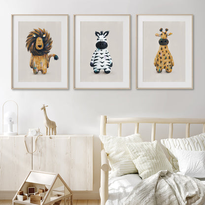 Tigercub Prints Safari Nursery Prints - Set of 3 Neutral Nursery Prints