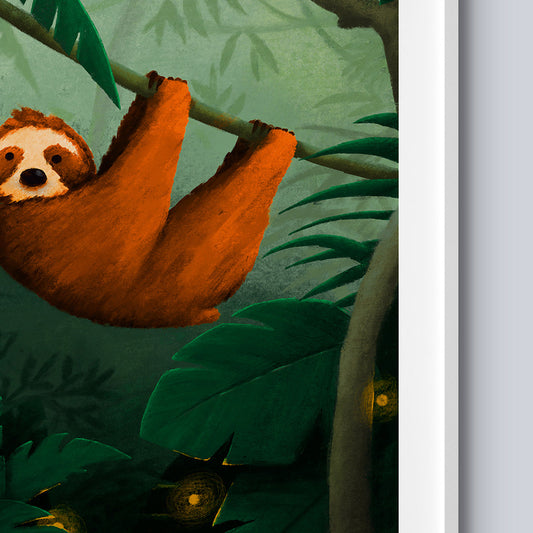 Tigercub Prints Sloth Jungle Nursery Print