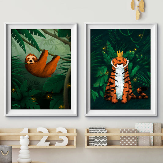 Tigercub Prints Sloth & Tiger Set of Two Jungle Nursery Prints