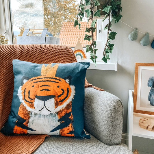 Tigercub Prints Tiger Nursery Cushion Cover