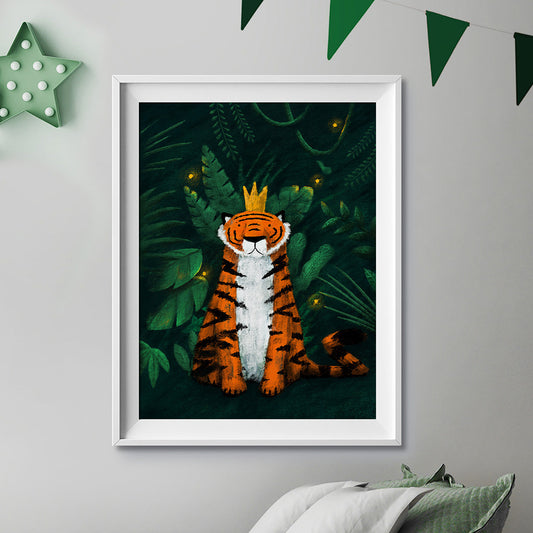 Tigercub Prints The Tiger King Jungle Nursery Print
