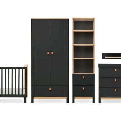 CuddleCo Rafi 5 Piece Nursery Furniture Set - Oak & Black