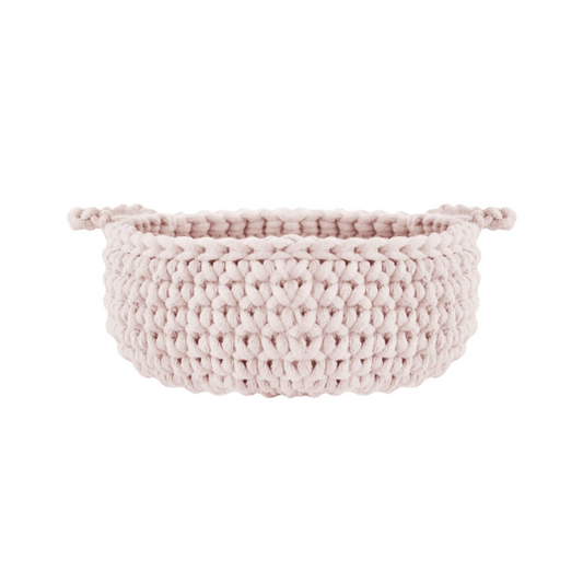 Zuri House Crochet Flat Basket - Pale Pink