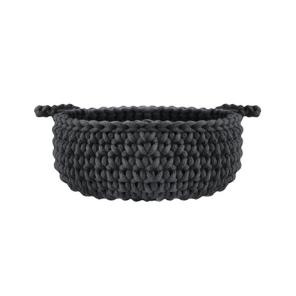 Zuri House Crochet Flat Basket - Charcoal
