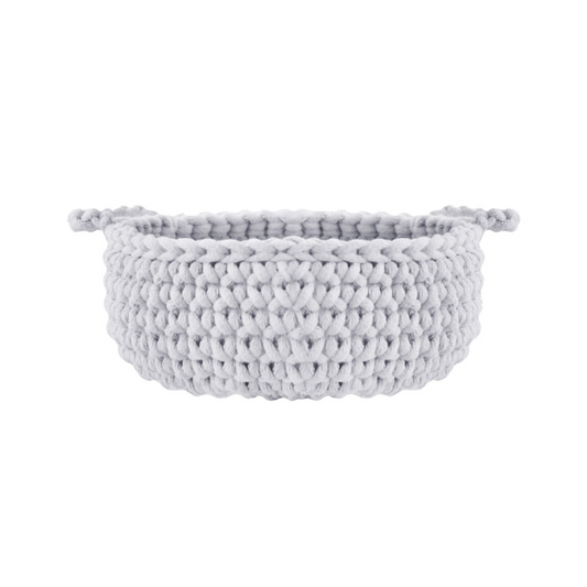 Zuri House Crochet Flat Basket - Light Grey