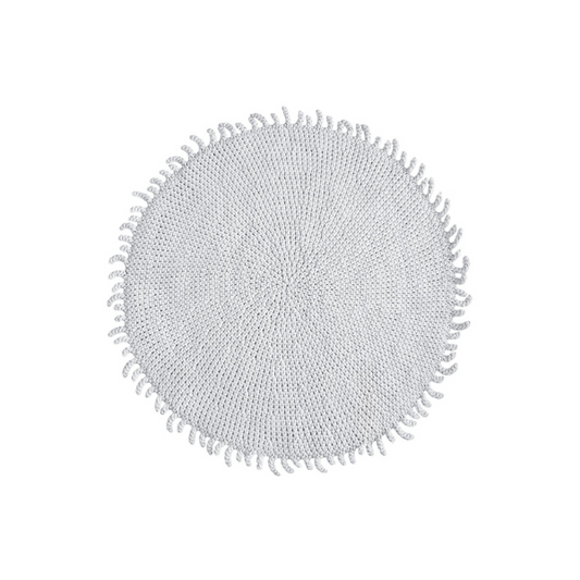Zuri House Crochet Rug Sun - Light Grey