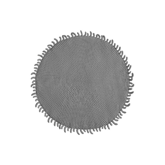 Zuri House Crochet Rug Sun - Dark Grey