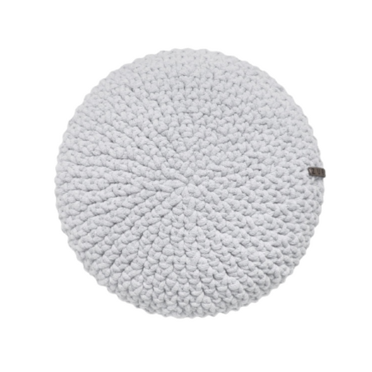 Zuri House Crochet Round Cushion - Light Grey
