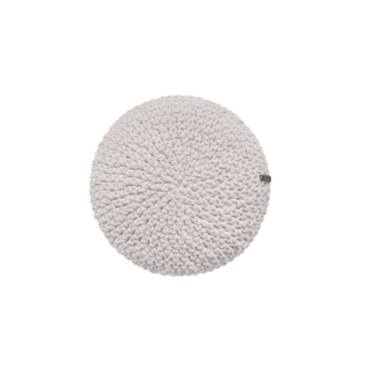 Zuri House Crochet Round Cushion - Oatmeal