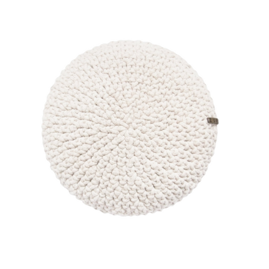 Zuri House Crochet Round Cushion - Ivory