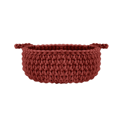 Zuri House Crochet Flat Basket - Terracotta