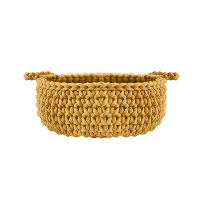 Zuri House Crochet Flat Basket - Mustard