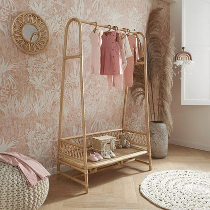 CuddleCo Aria Children's Clothes Rail - Rattan