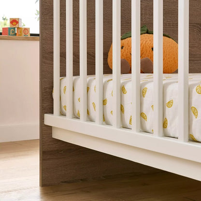 CuddleCo Enzo 3 Piece Nursery Furniture Set - Truffle Oak & White
