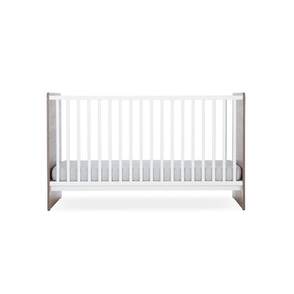 CuddleCo Enzo Cot Bed - Truffle Oak & White