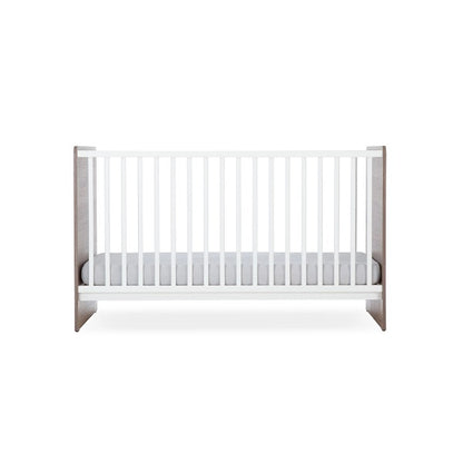 CuddleCo Enzo Cot Bed - Truffle Oak & White