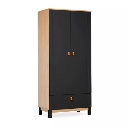 CuddleCo Rafi Nursery Wardrobe - Oak & Black